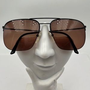 Vintage Logo Paris Black Pilot Half Rim Sunglasses Frames 905